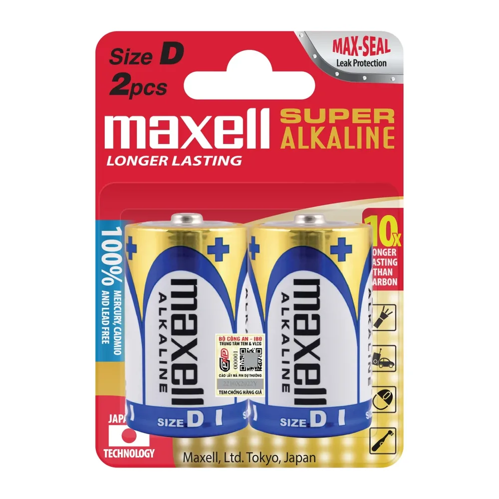 Pin Maxell D Alkaline LR20 (Pin đại) chính hãng