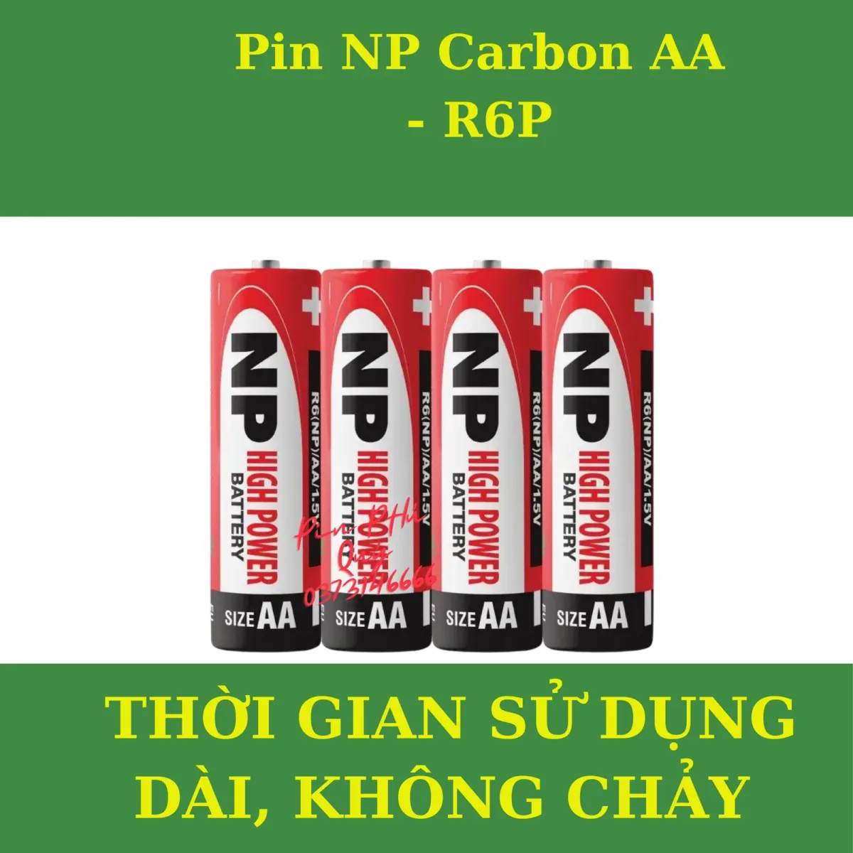Pin NP AA cacbon gói 4 viên - Pin Phú Quý