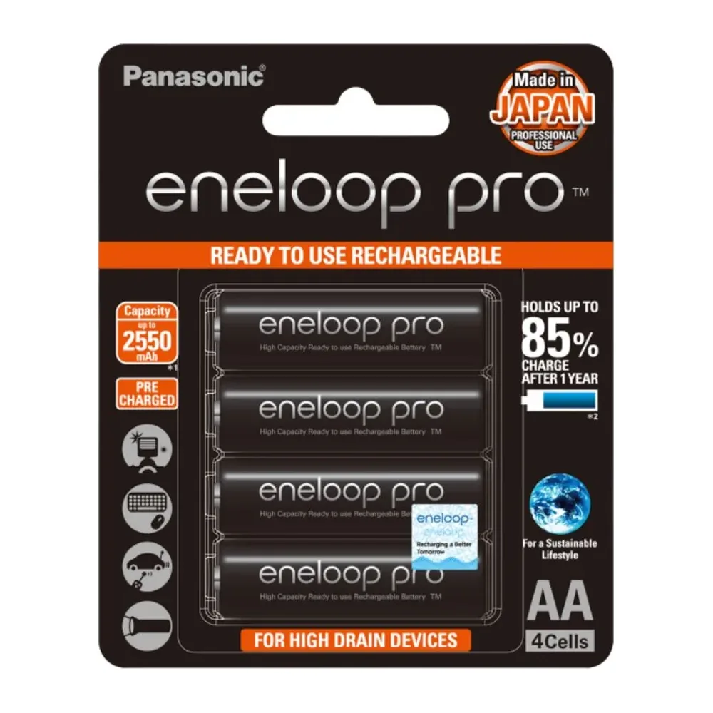 Pin sạc AA Panasonic Eneloop 2500 mAh vỉ 4 viên