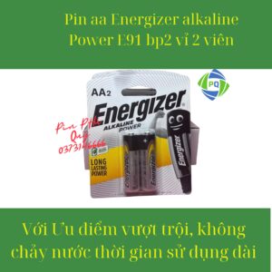 Pin AA Energizer alkaline power e91 bp2 vỉ 2 viên Chính hãng