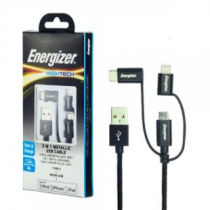 Cáp 3in1 Energizer Metallic màu đen - C13UBX3CFBK4