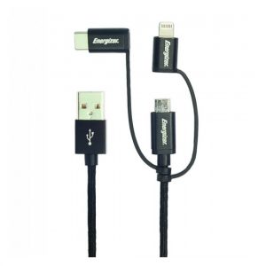 Cáp 3in1 Energizer Metallic màu đen - C13UBX3CFBK4 - Ảnh 3