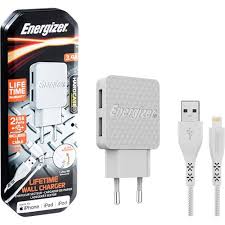 Sạc Energizer 3.4A 2USB kèm cáp Lightning-AC2CEULLIM