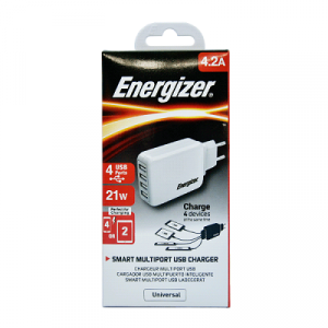 Sạc 4 cổng Energizer USB Station CL 21w EU - USA4BEUCWH5