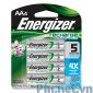 Pin sạc AA LR6 Energizer Ni-Mh 1.2V 2300 mAh vỉ 4 viên
